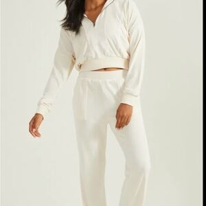 Light beige velour sweatsuit